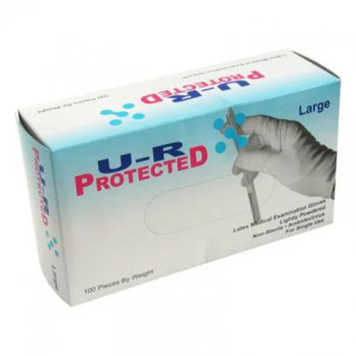 دستکش لاتکس کم پودر U-R ProtecteD بسته 100 عددی سایز یزرگ (Large)